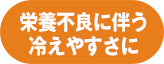 栄養不良に伴う冷えやすさに